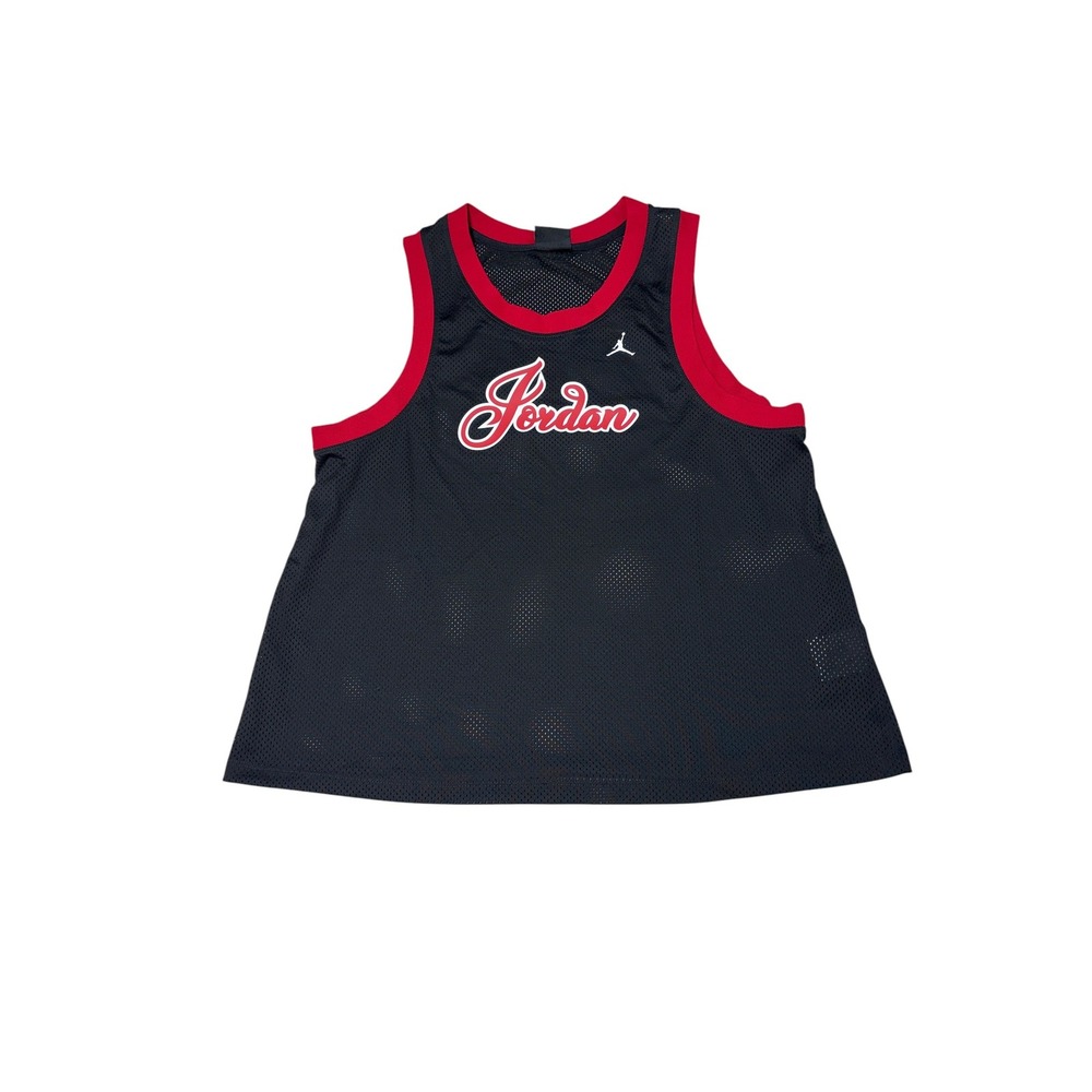 Jordan Brand Mesh Basketball Jersey Tank Top Black Red 23 DZ3369-010 Mens Large